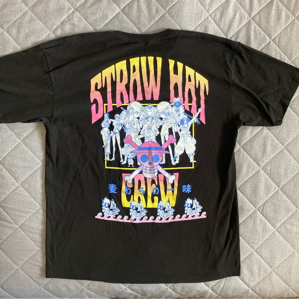 Straw Hat Crew Anime Shirt Men’s XL Ripple Black Luffy Thousand Sunn One Piece